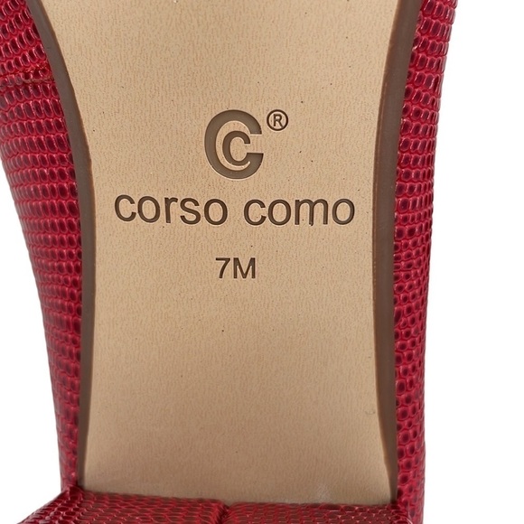Corso Como Shoes Womens 7 Red Pumps Heels Pointed Toes Slip On - Picture 14 of 15